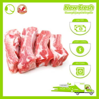 Sườn Bẹ Heo Nga (Phần Xương Sườn) Olymel Cắt có xương dùng nướng thịt, hầm canh thơm ngon - Túi 1Kg