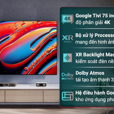 K-75XR90 - Google Tivi Mini LED Sony 4K 75 inch K-75XR90 - Hàng Chính Hãng
