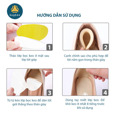 Lót giày bảo vệ gót chân 2 trong 1 chống trầy da và chống thốn gót thiết kế kiểu vỏ sò ôm trọn gót chân - Buybox - BBPK274