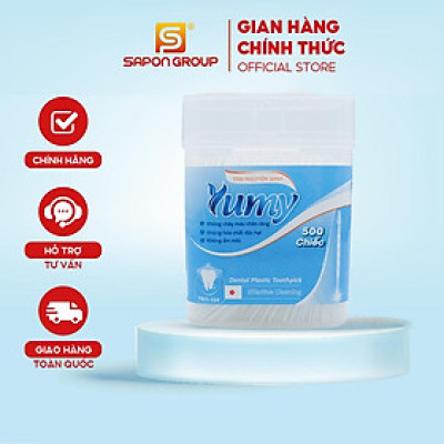 Tăm xỉa răng Cao Cấp, Tăm nhựa YUMY hộp đứng (TN11-134) 500 cái/  hộp