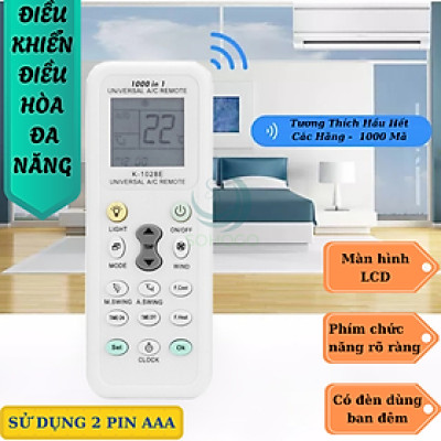 Remote Điều Hòa Đa Năng K-1028E- Hỗ trợ tới 1000 mã điều khiển khác nhau- Điều Khiển Máy Lạnh Thông Minh K-1028E- Remote Đa Năng Cho Máy Lạnh K-1028E – Dễ Dùng, Đa Chức Năng-Hàng nhập khẩu
