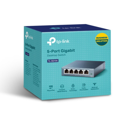 Switch TP-Link TL-SG105 Gigabit Hàng Chính Hãng - 5 cổng RJ45 10/100/1000Mbps, Vỏ Kim Loại