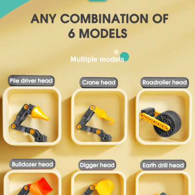 FEELO - 1659 - Xe công trình biến hình 6in1 (141 Chi Tiết)