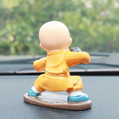 Combo 4 Chú Tiểu Múa Võ Túy Quyền Trang Trí Tủ Phòng Khách, Bàn Làm Việc, Taplo Ô Tô, Làm Quà Tặng GROFA - Chính hãng