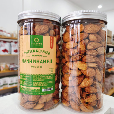 Hạnh Nhân Rang Bơ - Thương Hiệu Holinut Chuẩn Nhập Khẩu Mỹ/500gram