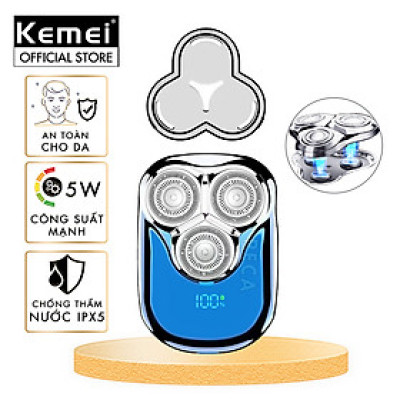 Máy cạo râu mini lưỡi nổi 3D Kemei KM-T83 màn hình LCD, công suất 5w mạnh mẽ - Hàng chính hãng