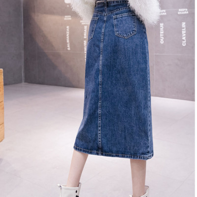 [ĐẸP ĐỘC] Chân váy jean ngang gối 08 phối dây xích lưng cá tính C101 Cỏ Boutique