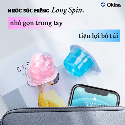 Nước súc miệng bỏ túi OKINA dòng LONG SPIN ROSE Nhật Bản hương Hoa Hồng – Hộp 100 hũ x 14ml