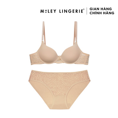 Bộ Áo Và Quần Lót Nữ Modal Phối Ren Fecthing Dream Màu Nude Miley Lingeire - BRL002-FCM04