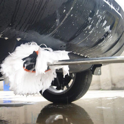 Cây Lau Rửa Xe Ô Tô Cán Dài,Sợi Lau Mềm - Chổi Dài xám cán inox bền bỉ có thể kéo dài hoặc thu gọn