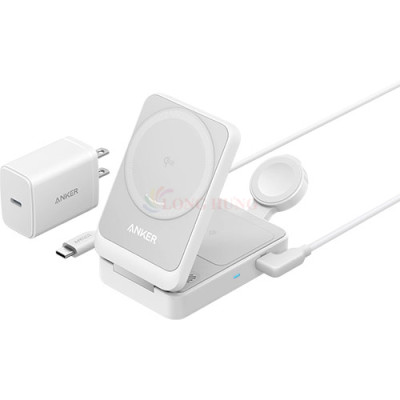Đế sạc không dây Anker MagGo Wireless 3 in 1 Foldable B2557 - Hàng chính hãng
