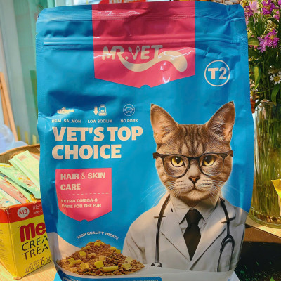 ( TẶNG KÈM 1 TÚI SÚP THƯỞNG) - HẠT DÀNH CHO MÈO MR.VET TÚI 1KG T1 - T2