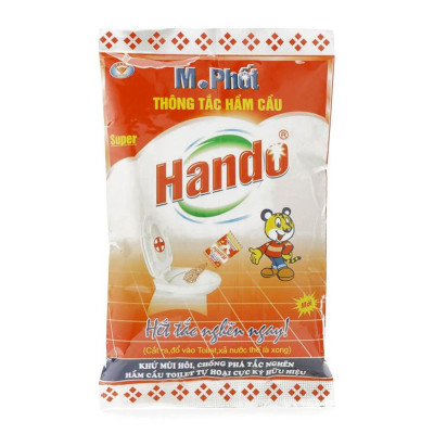 Bộ 10 gói bột thông tắc hầm cầu bể phốt Hando 215Gr