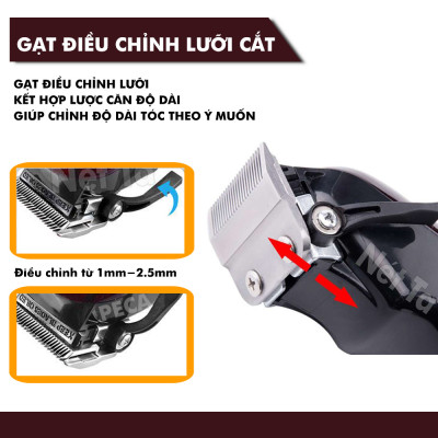 Tông đơ cắt tóc không dây Kemei KM-2600 chuyên nghiệp công suất mạnh mã 9W với pin Lithiumion siêu khủng có thể sử dụng cắm điện trực tiếp thích hợp sử dụng salon, tiệm tóc cắt tóc người lớn và trẻ em