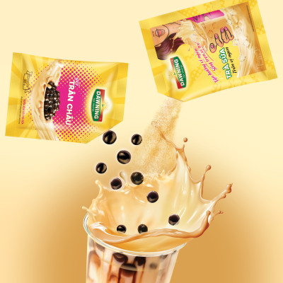 Combo 5 Hộp Trà sữa trân châu DAWNING Tròn vị ngon, thơm trà, tan đá vẫn ngon đậm đà 260g/hộp