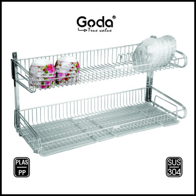 Kệ Mâm 2 Tầng Úp Chén Dĩa Có Khay Hứng Goda PT965