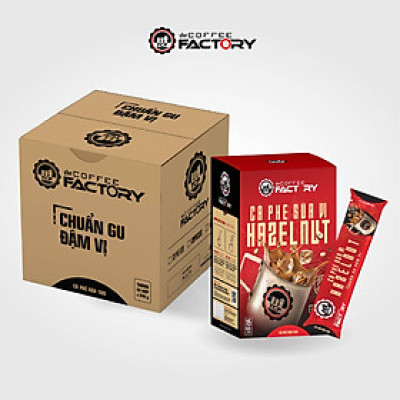 Thùng 24 hộp cà phê sữa vị hazelnut hòa tan The Coffee Factory (Hộp 15 gói x 16g)