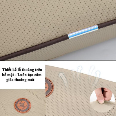 Gối tựa lưng ô tô cao su non đúc nguyên khối,bọc da cao cấp cho xe ô tô