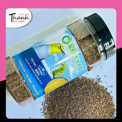 Cám Chim Vành Khuyên của hiệu GREENABC – Có 2 loại hằng ngày và bổ sung giúp chim phong độ, líu bền, căng lửa – Hộp 280g