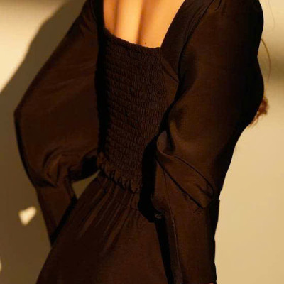 Chân váy chữ A xoè midi dài qua gối Vĩ Dạ SKI039 thời trang thiết kế Hity