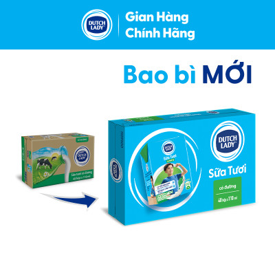 Thùng 48 Hộp Sữa Tươi Tiệt Trùng Dutch Lady Cô Gái Hà Lan Có Đường (48 x 110ml)