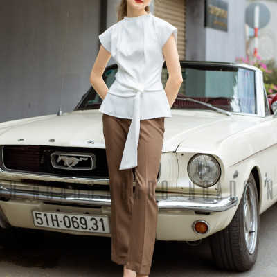 Quần nâu ống đứng NGADO , Quần công sở , quần đi làm , quần đi học