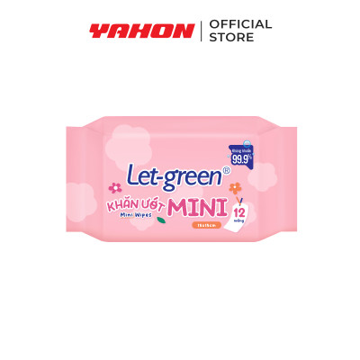 Combo Lốc Khăn Ướt Mini LET-GREEN 12 Miếng/Gói, 6 Gói/Lốc