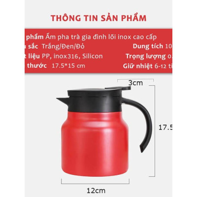 Bình giữ nhiệt, ấm pha trà giữ nhiệt mini siêu xinh 800ml  - giao mầu ngẫu nhiên