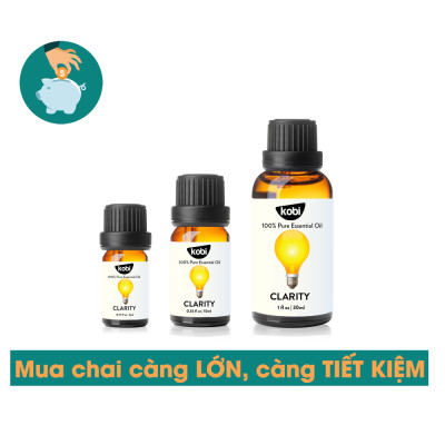 Tinh Dầu Kobi Clarity - Tinh Dầu Thiên Nhiên Nguyên Chất Giúp Xua Tan Cảm Giác Mệt Mỏi, Cho Tinh Thần Minh Mẫn, Sáng Tạo, Thích Hợp Dùng Với Đèn Xông, Máy Khuếch Tán Và Máy Xông Tinh Dầu