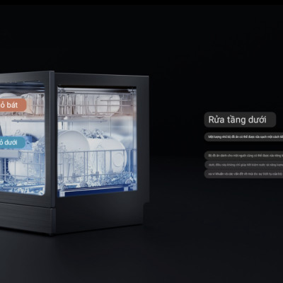 Máy Rửa Chén Bát Xiaomi Mijia S1 12 Bộ – Khử Trùng 99,9% Tiêu Thụ Nước Ít Hơn 85% Rửa Tay, Kết Nối App Xiaomi - Hàng Nhập Khẩu