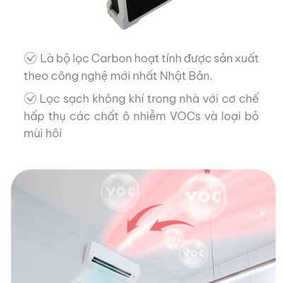 Lọc Khử mùi phòng khách/Nhà Bếp/Phòng Em Bé - Terracomb Nhật Bản - Japan Air Filter