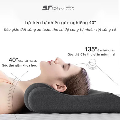 Gối Đầu Tích Hợp Massage Chườm Nóng, Gối Ngủ Cao Su Non Thư Giãn, Kê Cổ Giảm Đau Mõi Cổ Vai Gáy, Ngủ Ngáy - Sairui