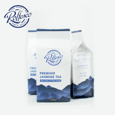 Combo 3 Trà Xanh Lài ROFFESCO PREMIUM JASMINE TEA Hương Vỏ Cam Nhẹ Nhàng Túi 400G