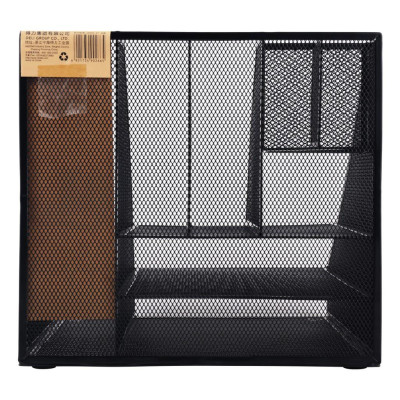 Giá đựng tài liệu 6 ngăn bằng sắt màu đen Deli - thép chống gỉ - 31x29x29cm - 9832