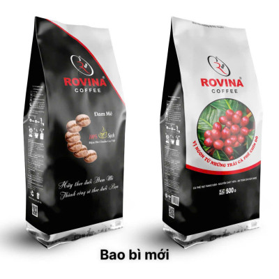 Cà Phê Rovina Đam Mê-  Pha Phin -  Gói 500gr Mùi Thơm Quyến Rũ, Đậm Đà Mang Lại Những Tách Cà Phê Tuyệt Hảo Thương Hiệu Rovina Coffee