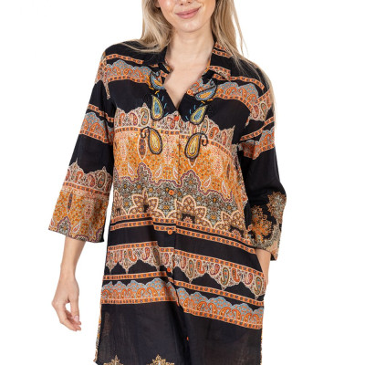 Đầm Sơ Mi Kết Cườm Cotton Isla Bonita