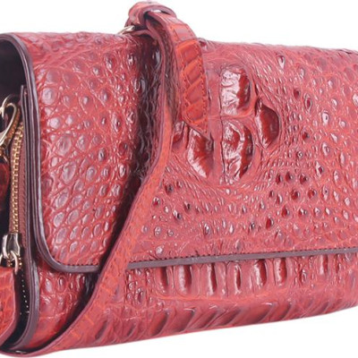 Túi Đeo Chéo Nữ Da Cá Sấu Huy Hoàng HT6229 (14.5 x 24.5 cm) - Nâu Đỏ