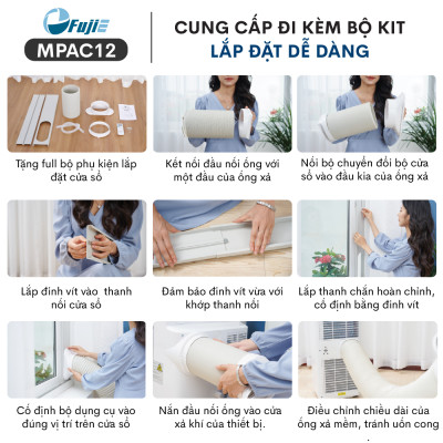 Máy lạnh di động 12.000 BTU FujiE, điều hòa di động mini thông minh điều khiển qua App không cần lắp đặt - Hàng chính hãng