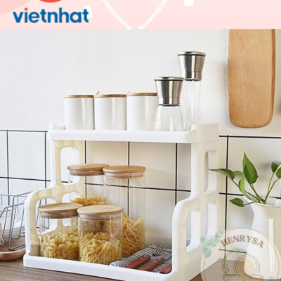 Kệ gia vị 2 tầng bằng nhựa cao cấp VIỆT NHẬT - giúp căn bếp luôn gọn gàng sạch sẽ