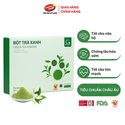 Bột Trà Xanh Sấy Lạnh Nguyên Chất Quảng Thanh Hộp 45g  - Đắp mặt làm dịu da, kháng khuẩn, kháng viêm, giảm cân