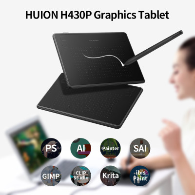 Máy tính bảng vẽ đồ họa Huion H430P với 4096 mức độ nhạy áp lực Độ phân giải bút 5080LPI 233PPS