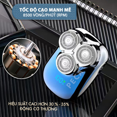 Máy cạo râu mini lưỡi nổi 3D Kemei KM-T83 màn hình LCD, công suất 5w mạnh mẽ - Hàng chính hãng