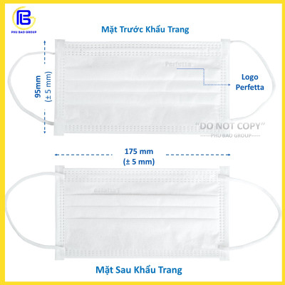 [Combo 5 HỘP - PERFETTA MODERATE] - Khẩu Trang Y Tế Chất Lượng Cao, Kháng Khuẩn, Chống Bụi Mịn, Màu Trắng, 3 Lớp, Bảo Vệ Tối Ưu - (50 cái/hộp)