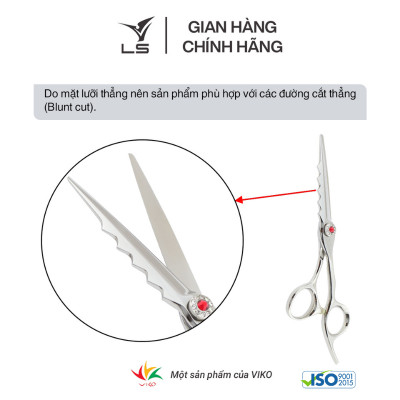 Kéo cắt tóc LS lưỡi thẳng quai offset vênh đỡ ngón cố định FA33/6.0
