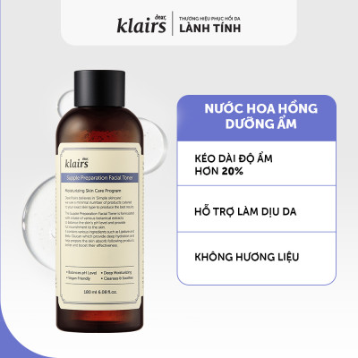 Nước hoa hồng Dear, Klairs Supple Preparation Facial Toner 180ml