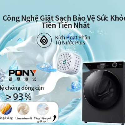 Máy giặt Hisense Inverter Pro 10.5kg WF105M3 giặt thông minh AI, điều khiển từ xa, bảo hành 3 năm - HÀNG CHÍNH HÃNG