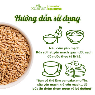 Hạt Yến Mạch Nguyên Cám Úc Xuân An [ko đường] Túi 3Kg (100% Australian Wholegrain Oats) (Giảm 30%)