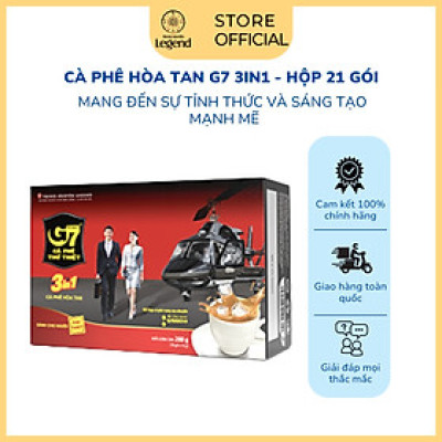 Cà Phê Hòa Tan G7 3in1 Trung Nguyên – Hộp 21 Gói – Cà Phê Sữa Hòa Tan Tiện Lợi, Đậm Vị Việt