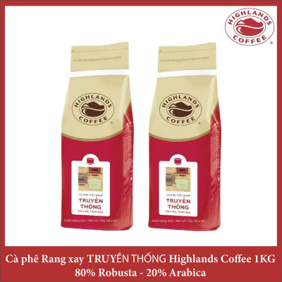 [Giá sỉ liên hệ] Thùng 15 KG Cà phê bột Truyền thống Highlands Coffee 1kg