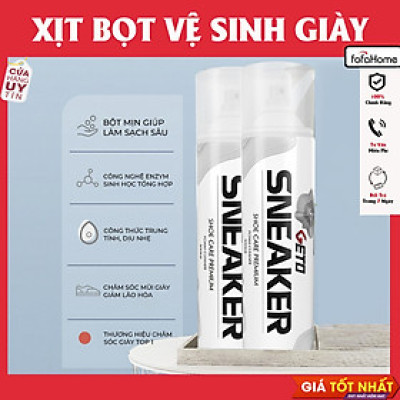 Chai Xịt Bọt Tuyết Vệ Sinh Giày Dép Tẩy Trắng Cao Cấp SNOKER Giặt Khô Siêu Tốc Bảo Vệ Giày Snoker Thể Thao Khỏi Bị Ố Vàng, Phai Màu
